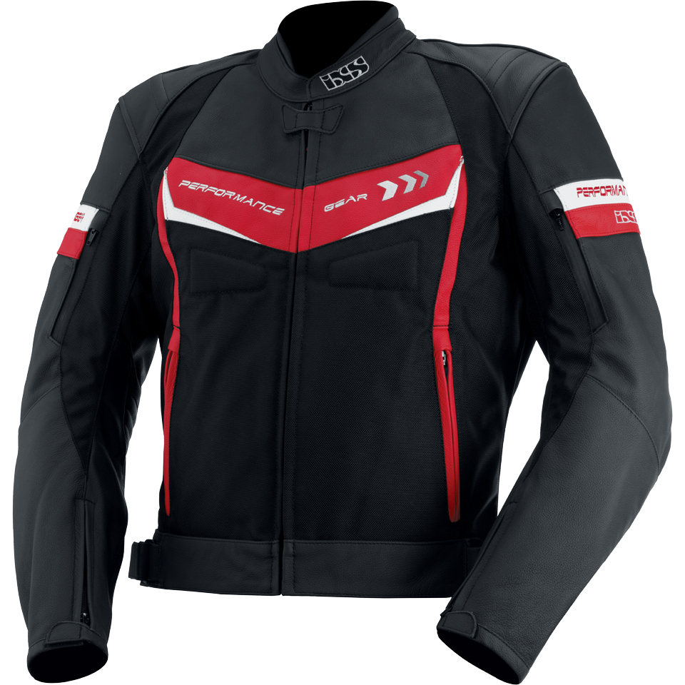 IXS 73012-321 Куртка кожа/текстиль Rockford (black-red-white)